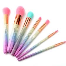 7pcs grant colorful 3d makeup brushes blush powder foundation beauty tools kits cod