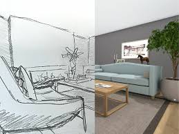 interior design sketches vs computer