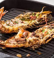 tiger prawns with an olive salsa and nz
