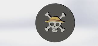 one piece pirate 3d logo 3d model 3d