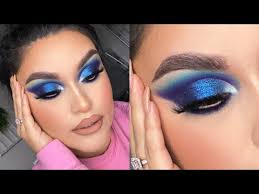 blue half cut crease eyeshadow makeup