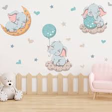 Elephant Clouds Moon Wall Stickers