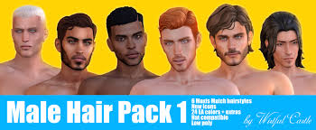 male hair pack 1 by wistfulcastle