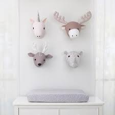 Nojo Taupe And White Deer Plush Head