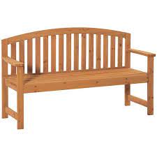 Natural Wood Outdoor Bench