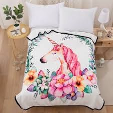 bed blankets unicorn flower blanket