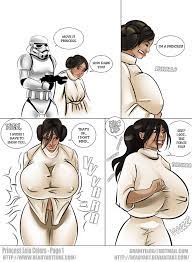 Xbooru - a new hope big breasts breast expansion breasts princess leia  organa readyart smile solo star wars | 209671