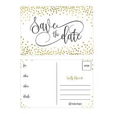 25 Elegant Gold Dots Save The Date Cards For Wedding Engagement Anniversary Baby Shower Birthday Party Save The Dates Postcard Invitations Simple