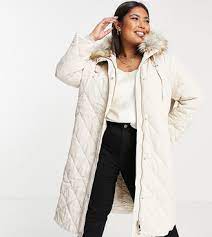 Curve Diamond Quilted Padded Coat