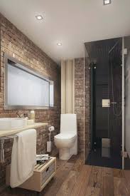 Banheiro com tijolinho texturizado e com ar mais moderno. Parede De Tijolos 60 Ideias De Decoracao Com Tijolos Aparentes