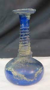 Cobalt Blue Roman Glass Bottle