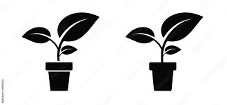 Garden Plant In Pot Vector Icon Or