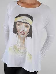Details About Wildfox Couture T Shirt 20s Flapper Girl Character New White Oversized Top Xs