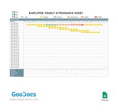free employee yearly attendance sheet