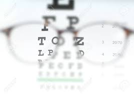 Eye Vision Test Chart Seen Through Eye Glasses Prescription