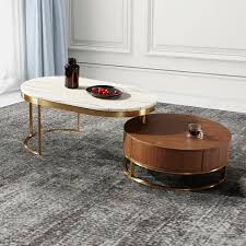Moden Oval Round Nesting Coffee Table
