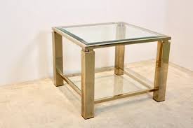 Gold Plated Glass Side Table For