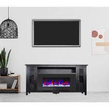 black electric fireplace tv stand