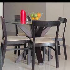Crate Barrel Round Glass Dining Table