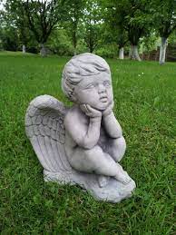 Dreaming Angel Statue Cherub Cast Stone