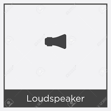 Loudspeaker Icon Isolated On White Background With Black Border