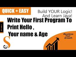 4 java program to print your name