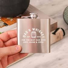 personalised whiskey hip flask gift for
