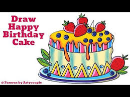 See more ideas about cake, birthday cake, birthday. How To Draw Birthday Cake Happy Birthday Cake Easy Sketch Youtube Happy Birthday Cakes Cake Drawing Simple Birthday Cake
