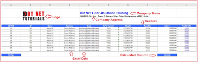 export and import excel data in c