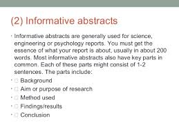 How to write an abstract for a science fair report 