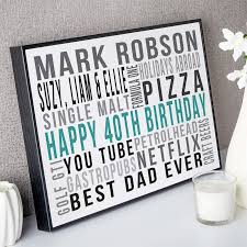 custom 40th birthday gift ideas for him