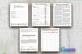 canva makeup contract template graphic