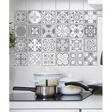 White Gray Moroccan Tile Wall Decals