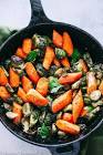 buttery carrots and brussel sprouts