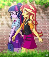 Members married to twilight sparkle (human version). 2041890 Artist Uotapo Clothes Cute Duo Equestria Girls Female Glasses Human Open Mouth My Little Pony Comic Equestria Girls My Little Pony Pictures