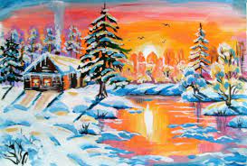 5 идей, как нарисовать красивую зиму. (пошаговый мастер класс). | Ольга  Мишина, рисование и поделки для всех. | Дзен