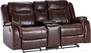 Sunset Trading Avant 76 Wide Dual Reclining Rocking Loveseat With Console Usb 2 S Cupholders Brown Faux Leather