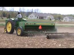 John Deere A And John Deere 450 Grain Drill Planting Alfalfa
