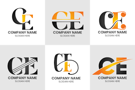 initial letter c e logo set graphic by