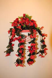 Artificial Flower Wall Hanging In A