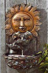 Wall Water Fountains Sun Face Feature
