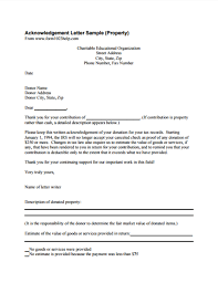 donor acknowledgement letter templates