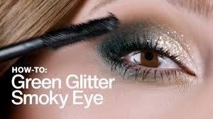 green glitter smoky eye mac cosmetics