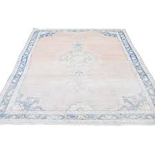 blue worn pile oriental rug