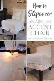 slipcovering an armless accent chair