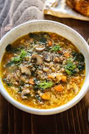 vegan mushroom soup with buckwheat