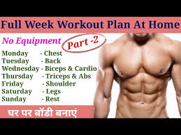 Full Week Workout Plan At Home Part 2