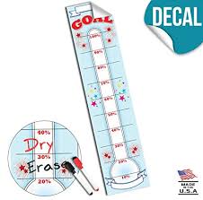 Goal Setting Fundraising Donation Thermometer 48x11 Dry Erase Reusable Vinyl Decal Sticker Fundraiser Milestone Company Goals Chart Office
