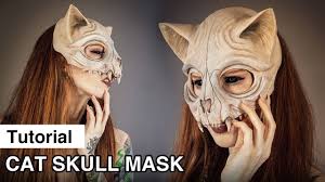 cat skull mask sculpting mold