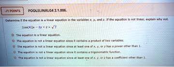 Linear Equation In The Variables